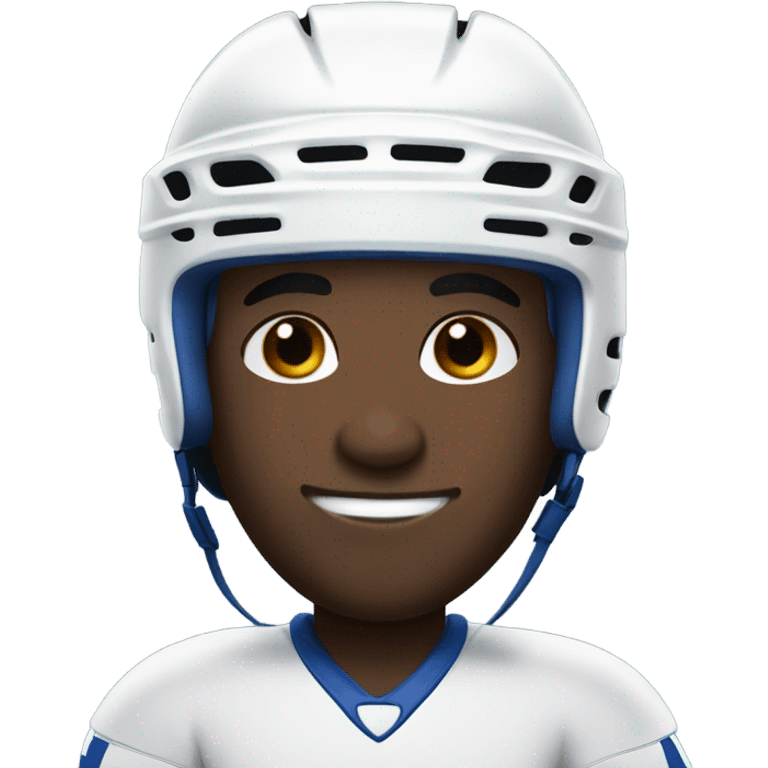 dark-skinned male meme indoors with hockey helmet  emoji