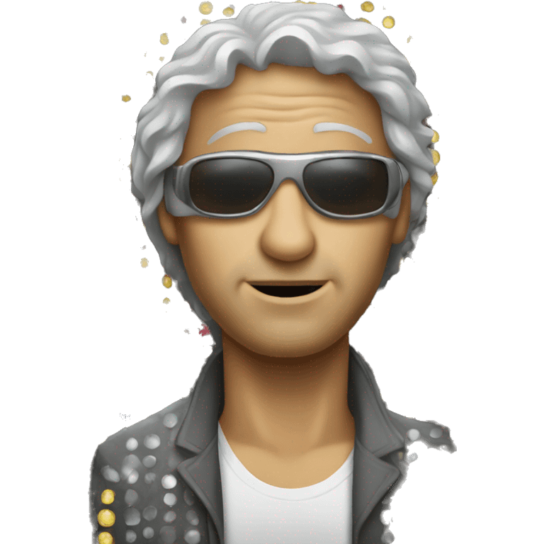 Blind man with disco emoji