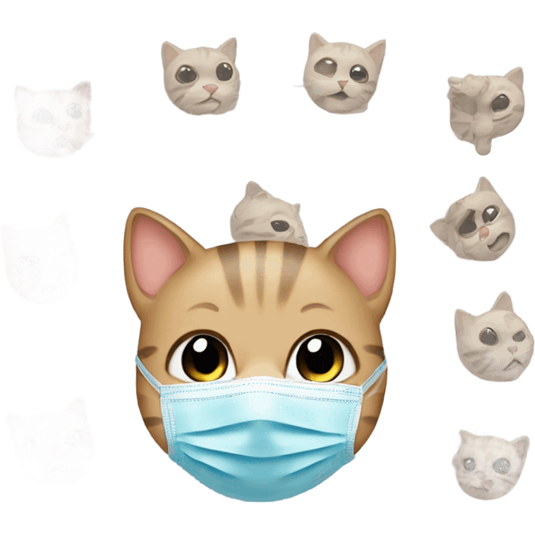 baby cat with covid mask emoji