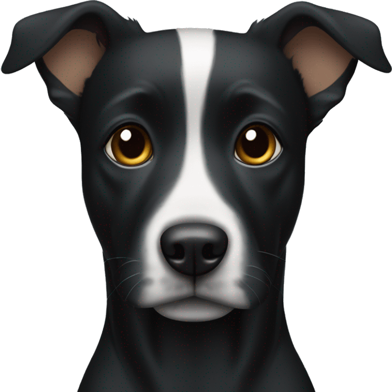 Black dog with white stripe on head  emoji