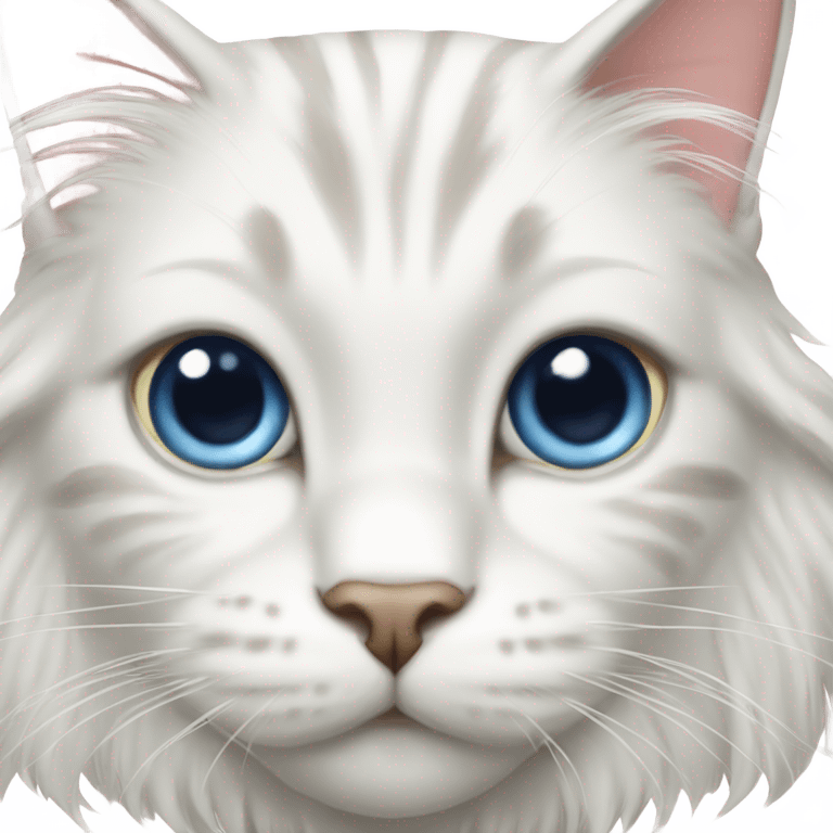 White Maine coon cat emoji