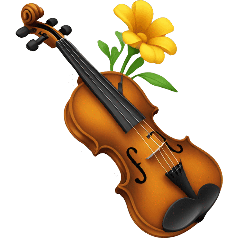 Un violin con flore emoji