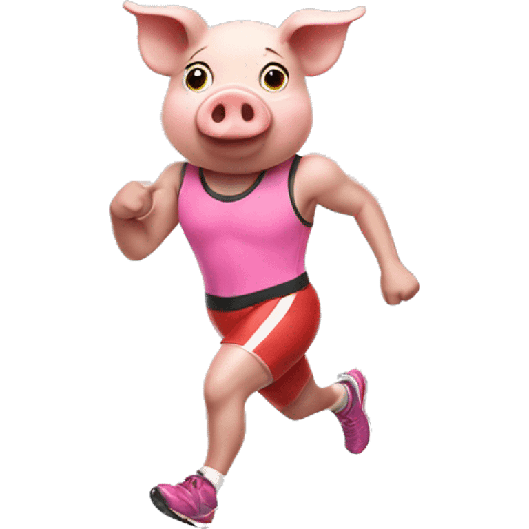 Pig in running gear emoji