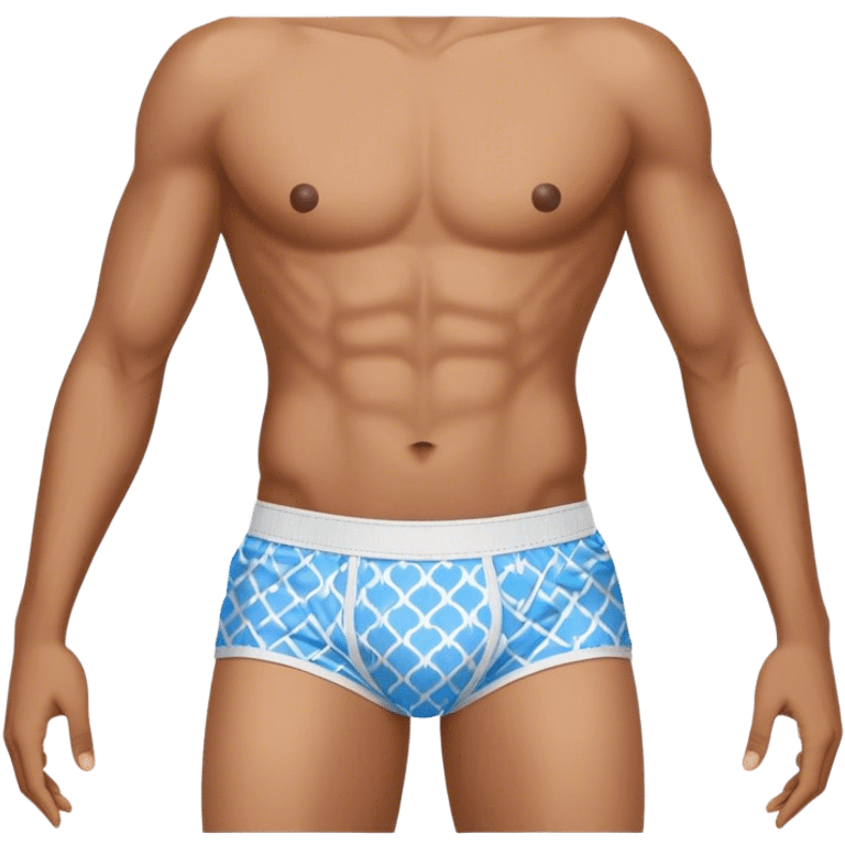 Blue heart patterned white boxers emoji