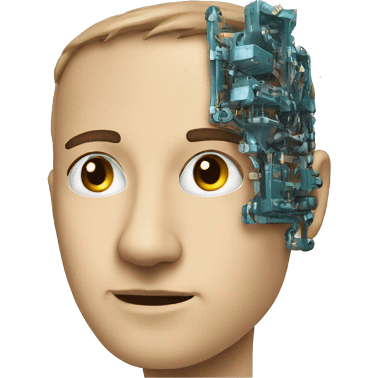 artificial intelligence for a project , side face emoji