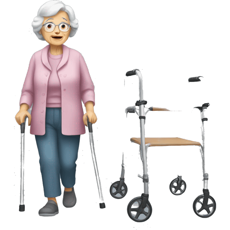 Old lady with walker emoji