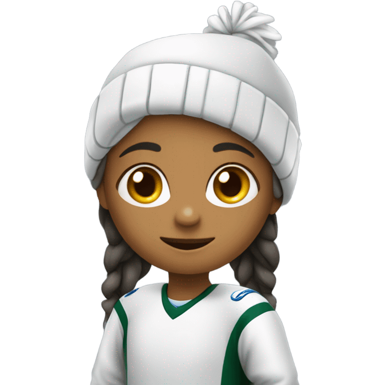 Girl, playfull, funny, stedfast, kind, hockey emoji