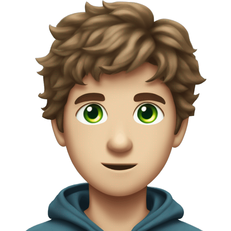 Percy Jackson in the Lightning Theif who is a boy with green and blue eyes, adhd emoji