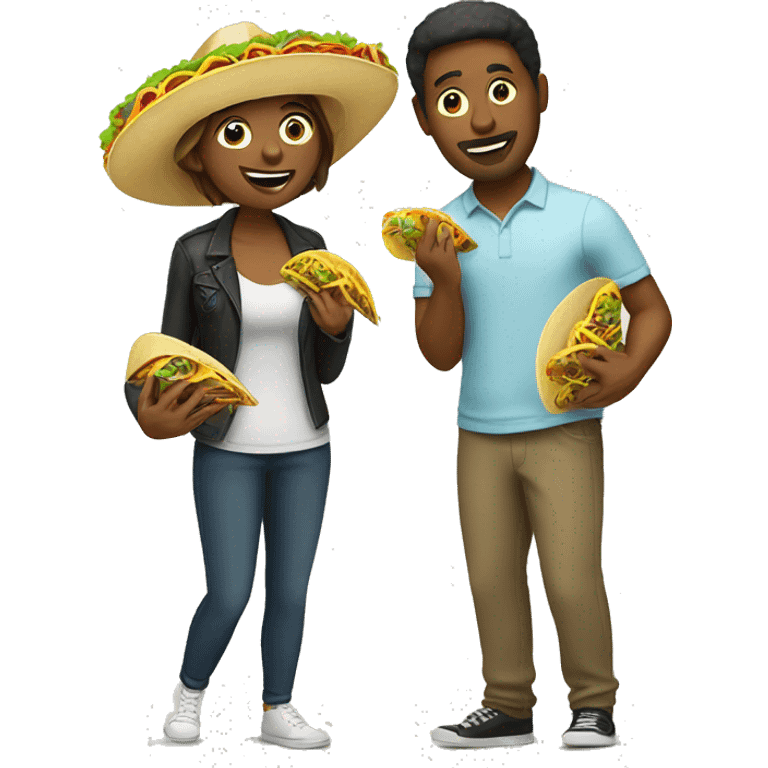 Couple eating tacos emoji