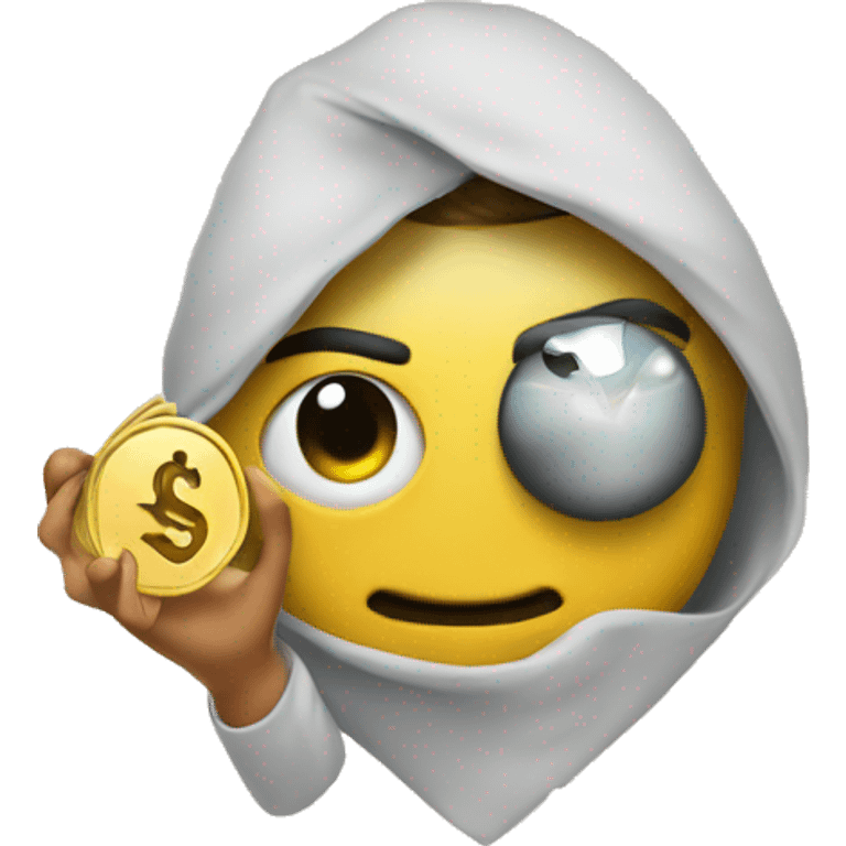 with heart eye and money in hand emoji