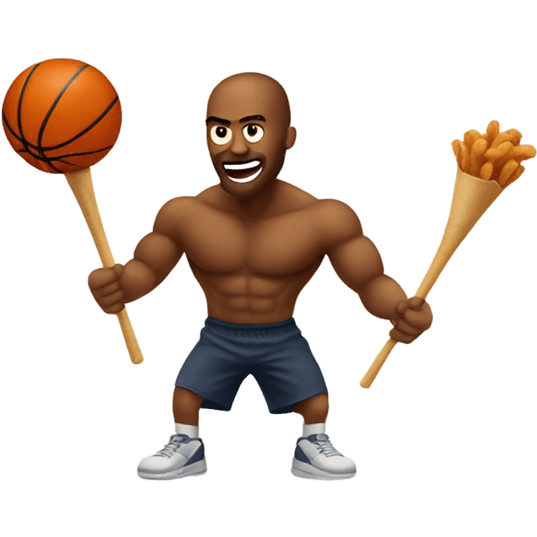 Basketball eating fried chicken emoji