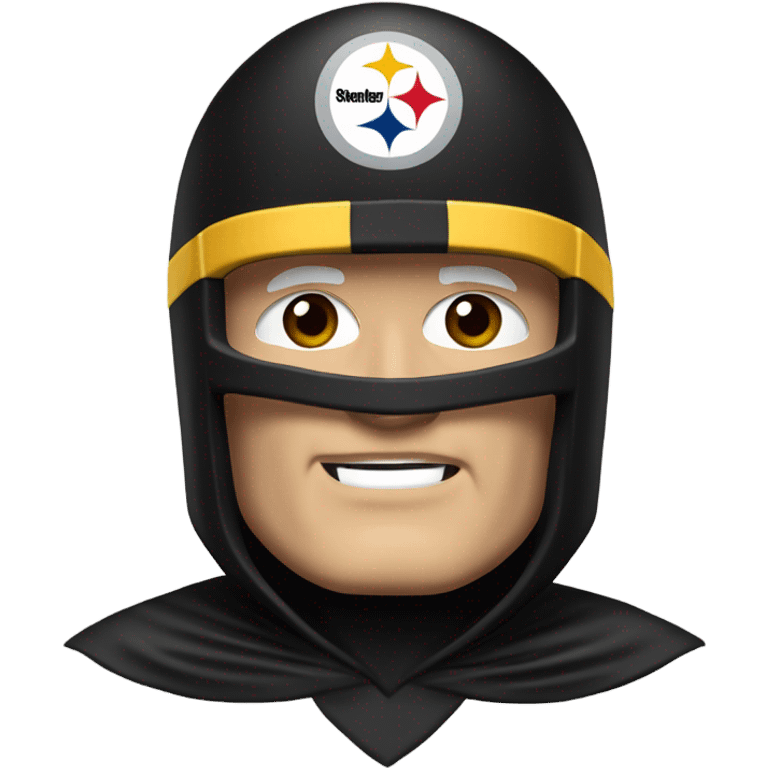 Terry Bradshaw Pittsburgh Steelers player in helmet and uniform with black cape. emoji