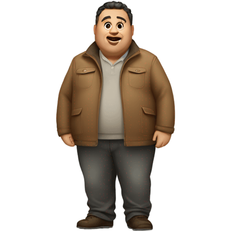 Fat guy in a little coat emoji