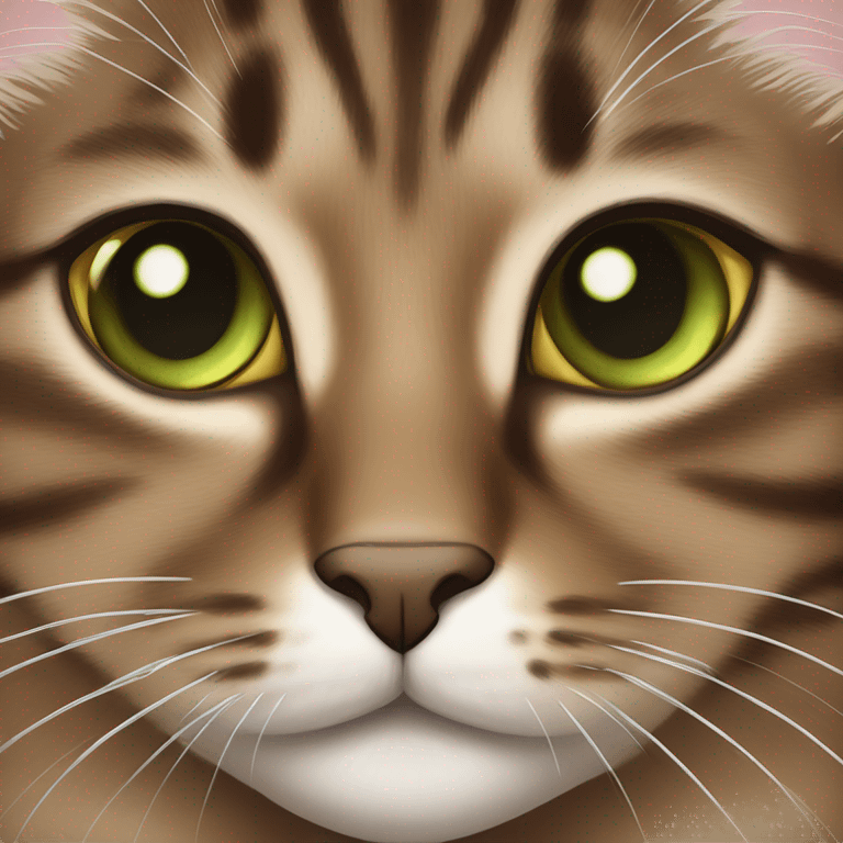 Brown tabby cat green eyes  emoji