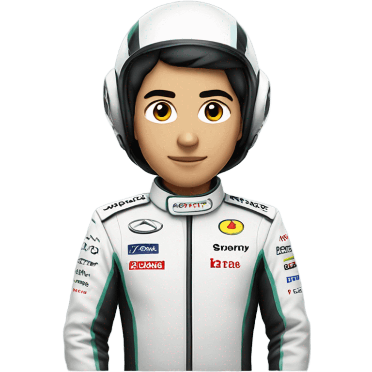 formula one driver, asian, black hair, mercedes emoji