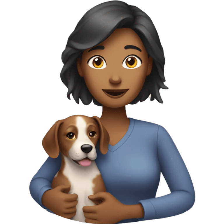 Mom with dog  emoji