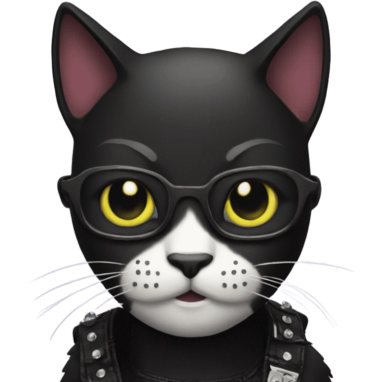 punk black cat emoji