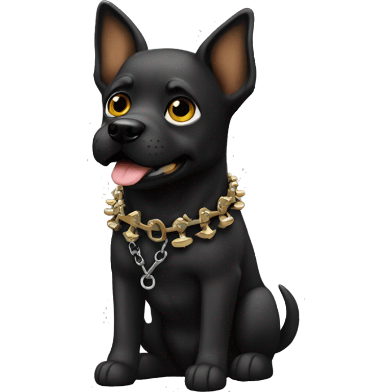 Dog  spiked collar black  emoji