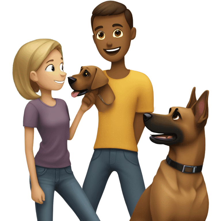 Malinois with a teenager  emoji