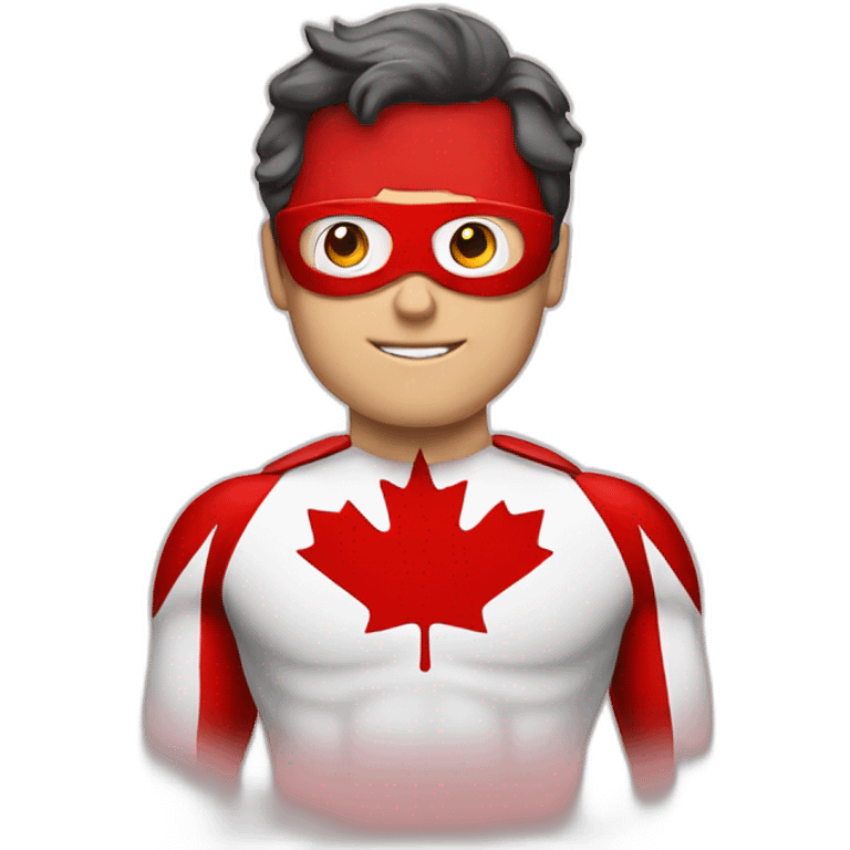 canada man superhero with red and white suit  emoji