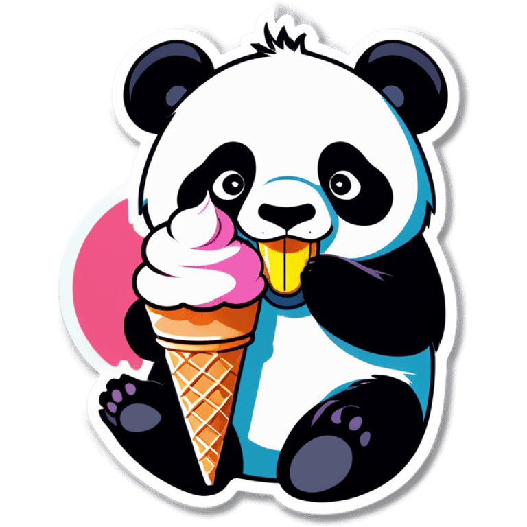 Panda eating ice cream emoji