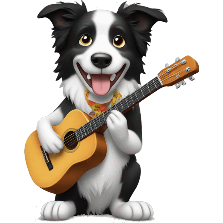 border collie playing guitar emoji