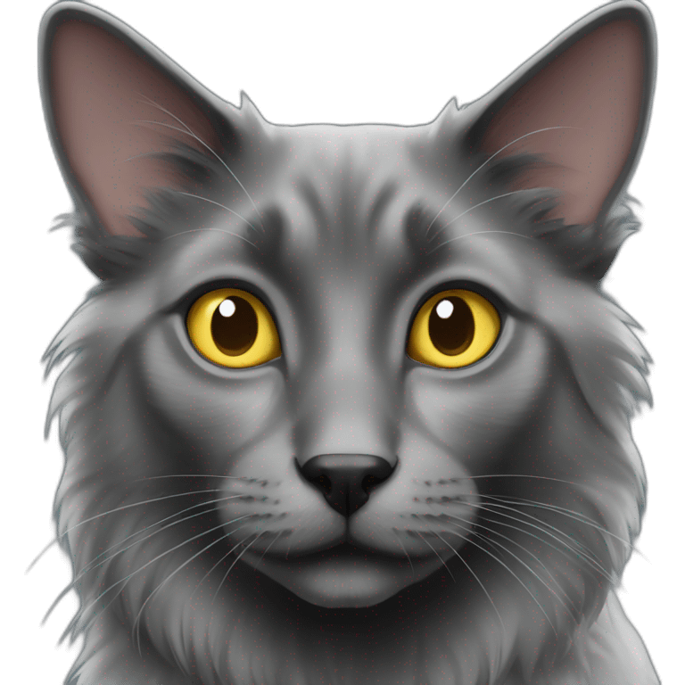 black nebelung cat emoji