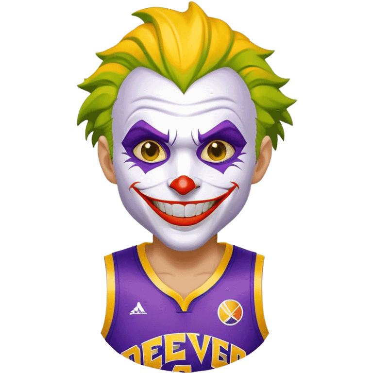 The Joker wearing a Denver Nuggets basketball uniform emoji