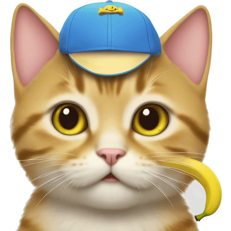 Kitty with banana hat  emoji