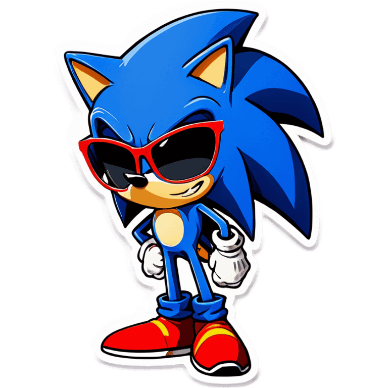 Sonic wearing sunglasses  emoji