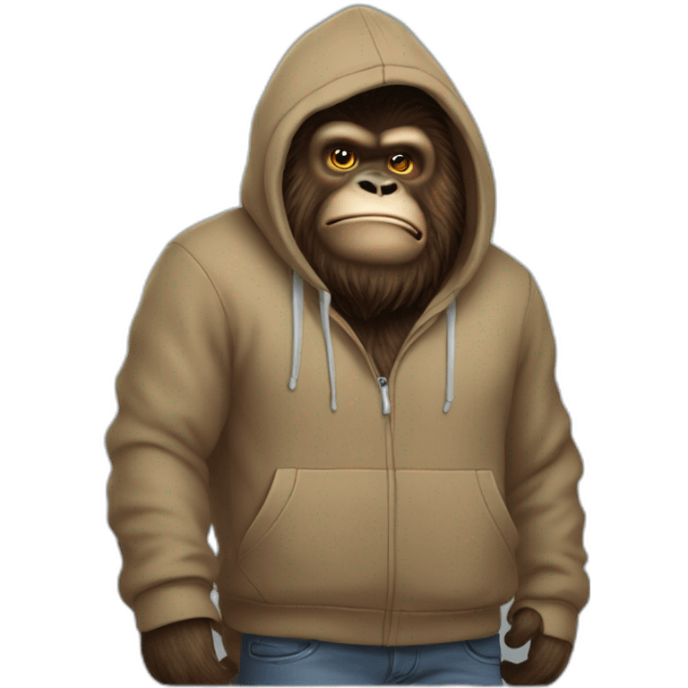 Bigfoot in a hoodie emoji