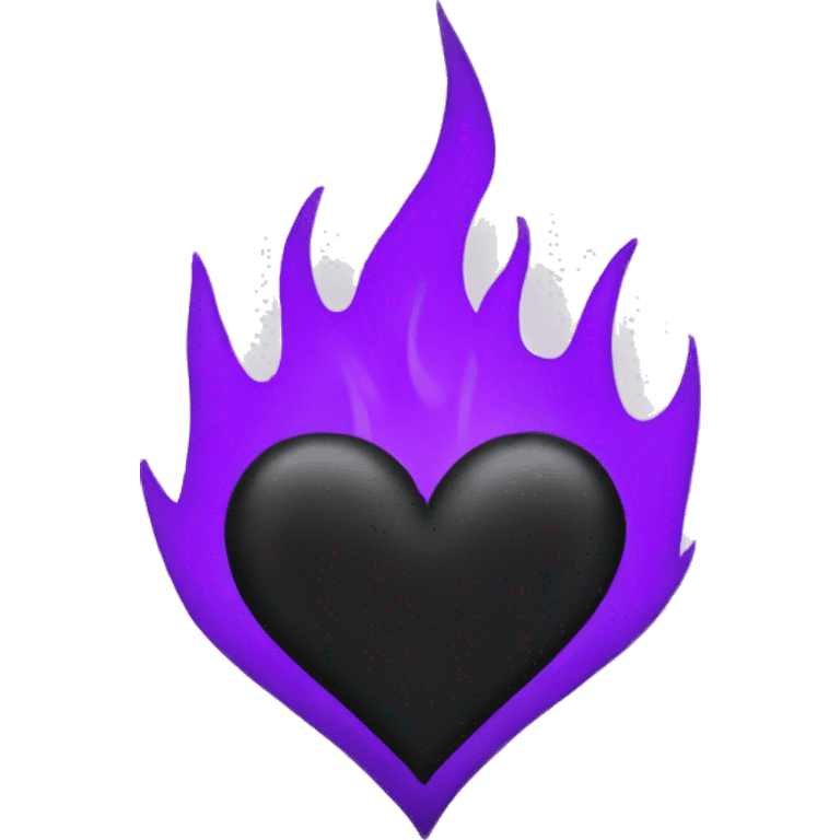 Black heart purple flame emoji