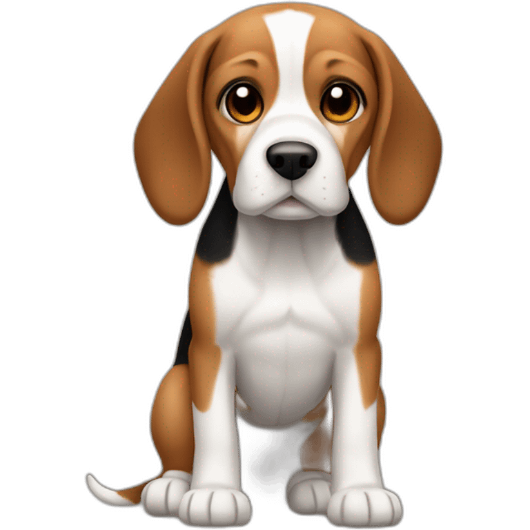 beagle dog cool brown and black emoji