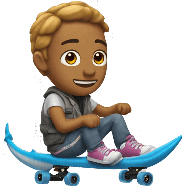 Crea un tiburón en patinete  emoji