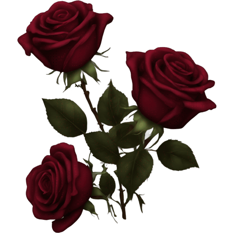 Bouquet of dark red roses gothic emoji