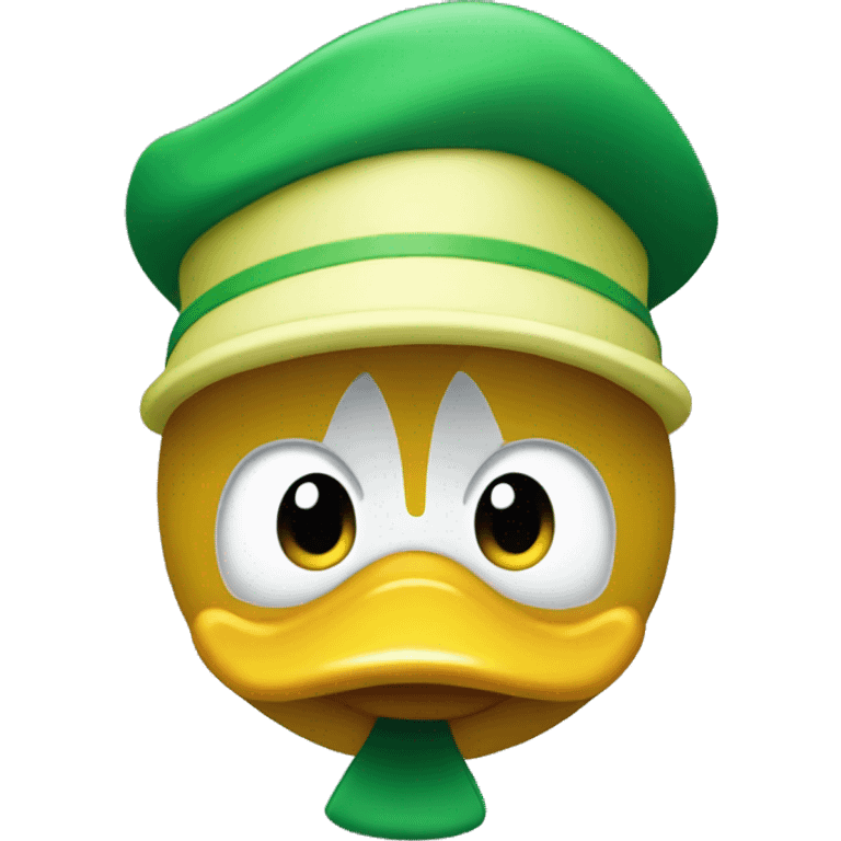 Donald Duck with green and yellow  emoji