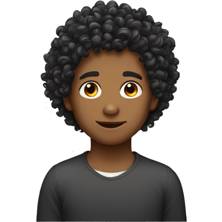 a curly hair boy emoji