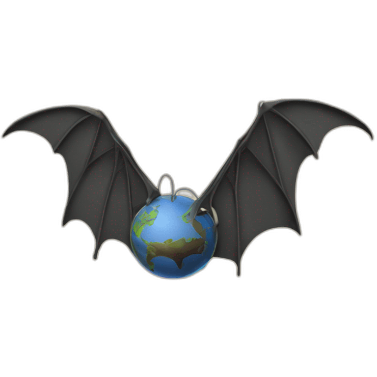 flat earth with bat wings and paper clip emoji