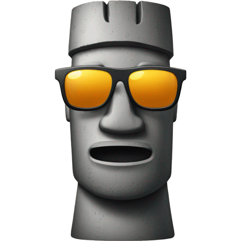 Iphone Moai emoji with sungalsses emoji