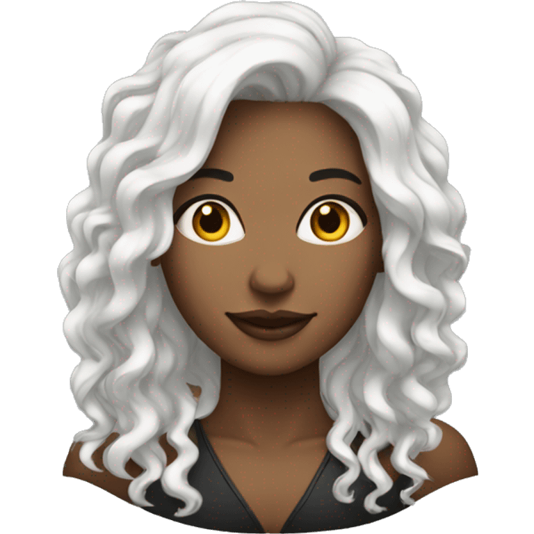 Mulher branca, cabelo preto emoji