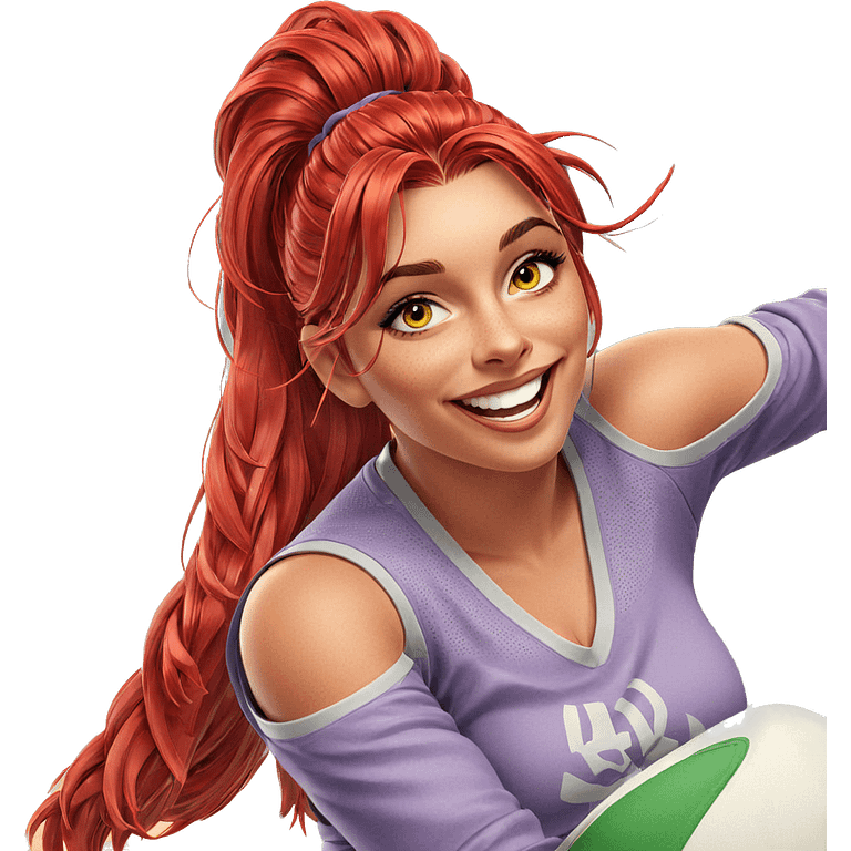 smiling girl with red hair emoji