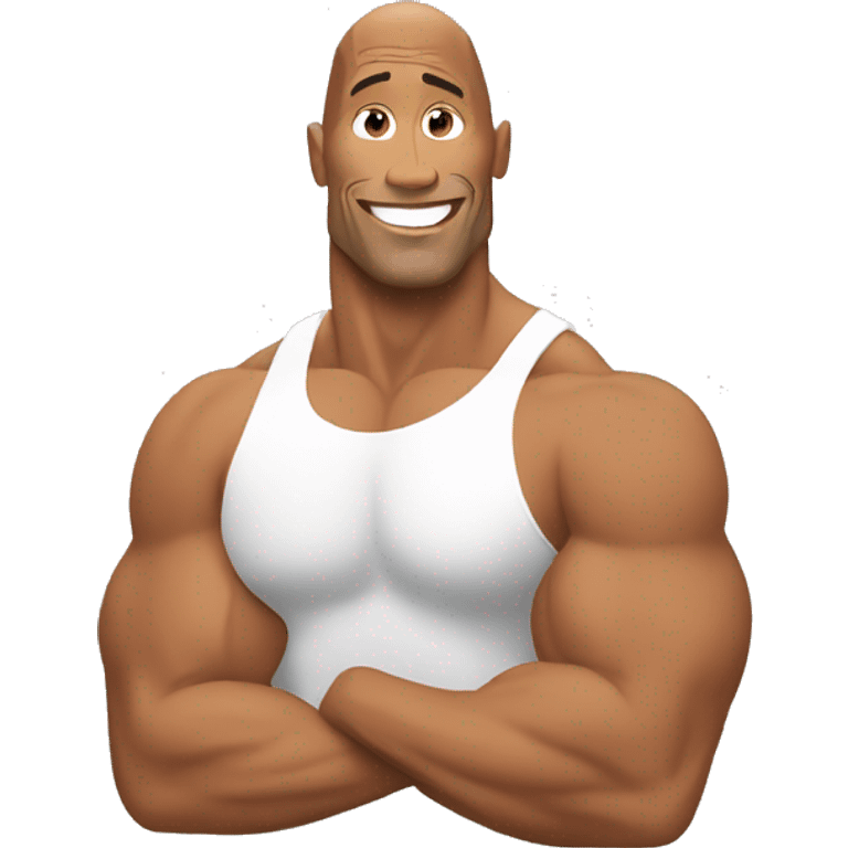 dwayne johnson with a mobile phone emoji