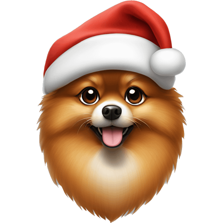 A red Pomeranian with Santa Claus hat emoji