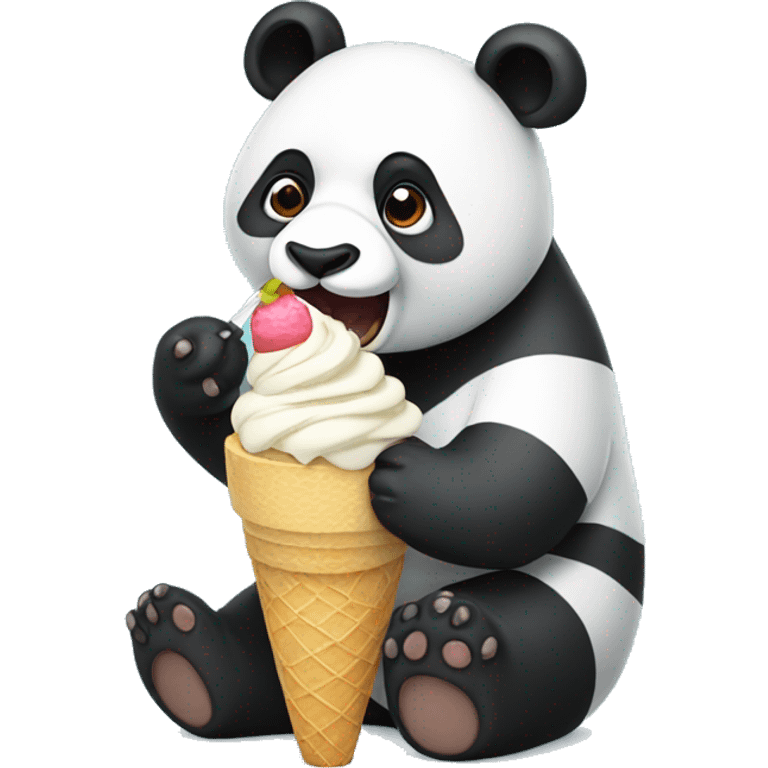 Panda eating ice cream emoji