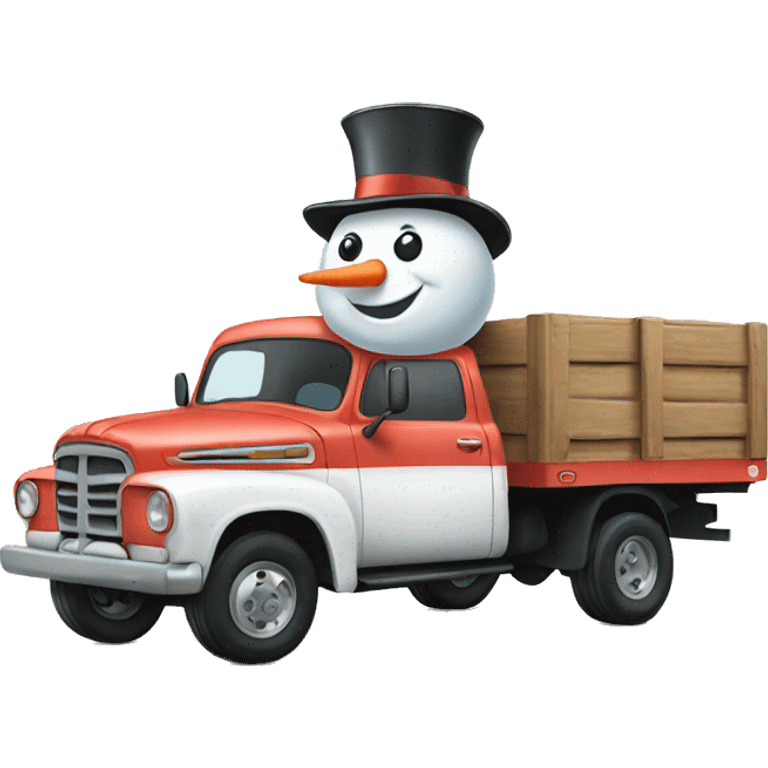 Snowman on truck emoji