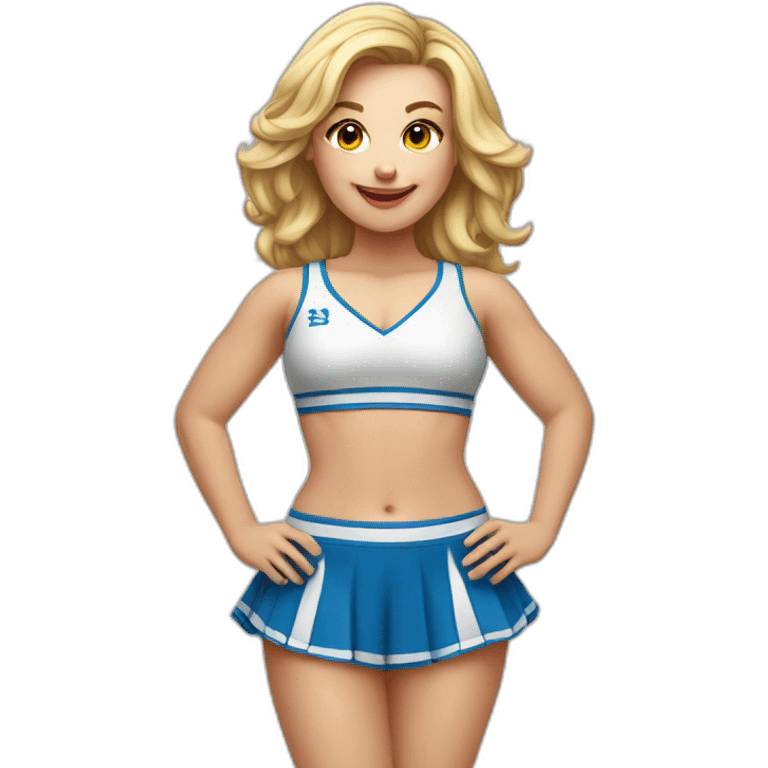 Caucasian curvy cheerleader both sides emoji