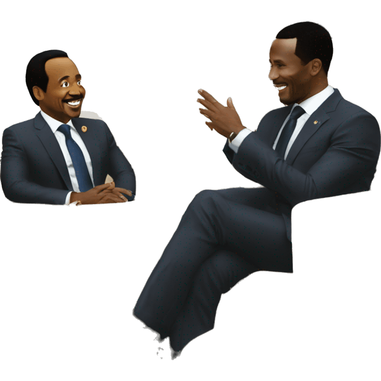 paul biya talking to samuel etoo emoji