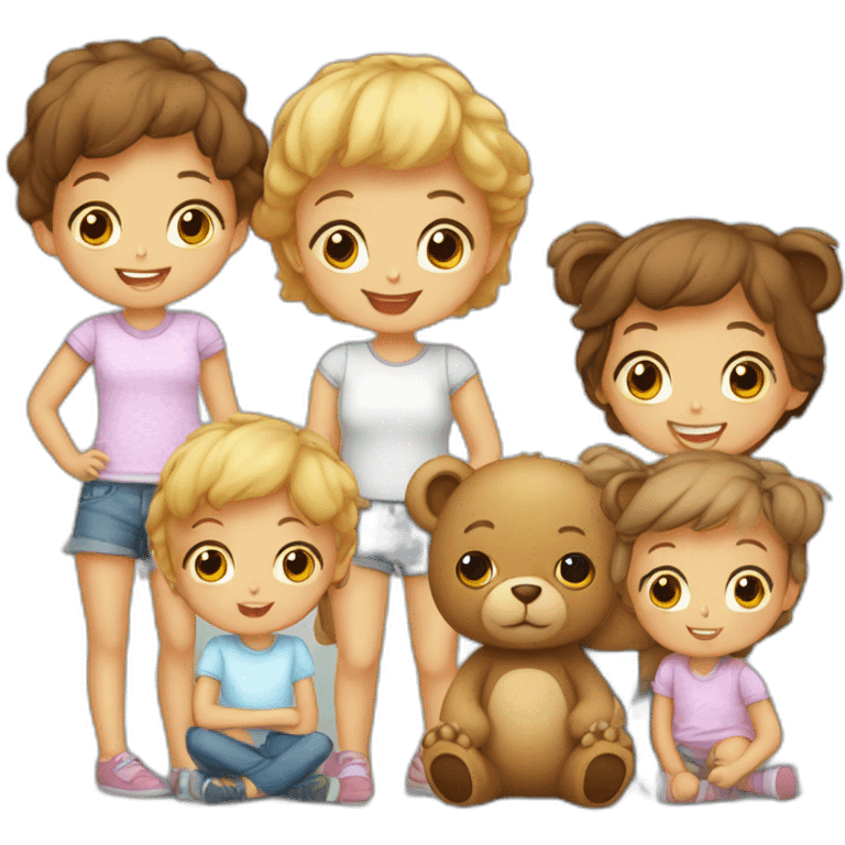 nounours avec enfants emoji