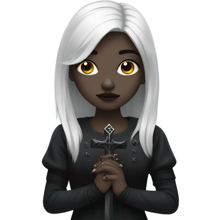 goth girl holding cross  emoji