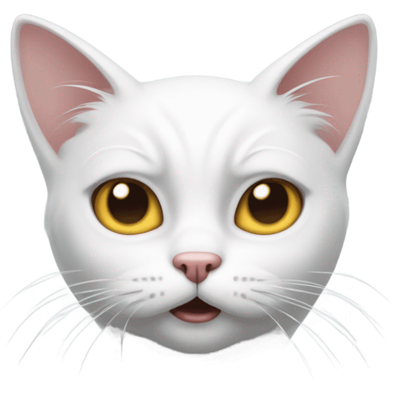 annoyed white cat showing claws emoji